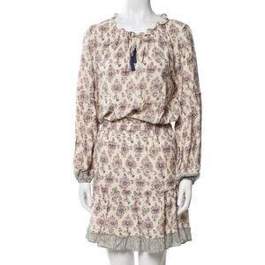 Natalie Martin Maggie Cyprus Lilac Rayon Block Print Mini Dress S